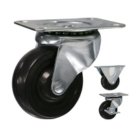 Roulettes pivotantes professionnelles légères en PP noir avec support galvanisé, grande capacité de charge, roue Fatboy XZC XZC-JL029, étanches