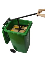 Compacteur de déchets manuel robuste en fer pour poubelle à roulettes domestique