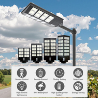 Lampe solaire LED 500W pour extérieur, puissante, avec détecteur de mouvement, étanche IP65, tout-en-un, pour route et rue