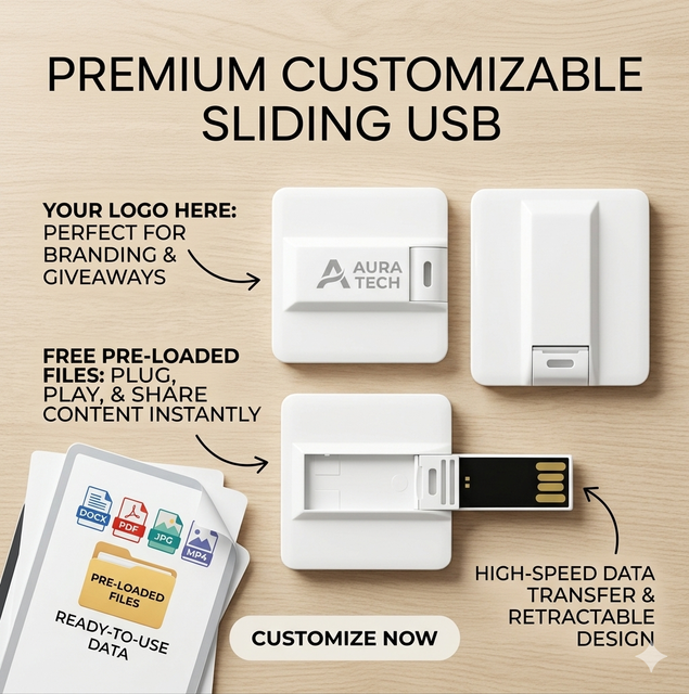 New Square Card USB 2.0 Flash Drive Full Color Printed Plastic Capacities 1GB 4GB 8GB 16GB 32GB