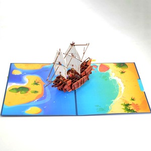 3D Pop Up Sailing Ship Greeting <b>Card</b> Premium Paper Laser Cut Handmade Birthday Anniversary Wedding <b>Gift</b> <b>Card</b> - Product Image 1