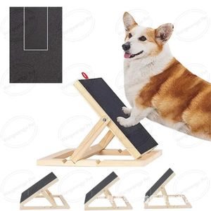 Cross-border adjustable height wooden dog climbing board with hidden treat <b>box</b>, repair stand, <b>file</b>, pet supplies, and toys. - Product Image 3