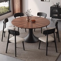 Table à manger en bois de luxe haut de gamme, style minimaliste, table à manger ronde pour la maison, table élégante pour restaurant, maison