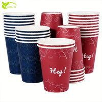 Gobelets à café en papier personnalisés imprimés, 12 oz, jetables, à paroi simple, en kraft, avec couvercles, pour les fournitures des cafés