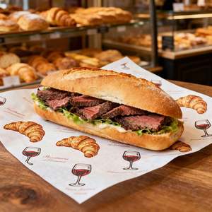 Papier à sandwich anti-graisse, logo personnalisé, papier alimentaire de qualité alimentaire, papier ciré, papier à pâtisserie, cuisine, rouleau de poulet - Product Image 4