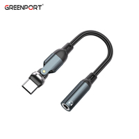 USB-C auf 3,5mm Kopfhöreranschluss-Adapter 10cm Länge 540° Drehbar Handy Laptop zu Kopfhörer Hi-Fi Audio-Kabel