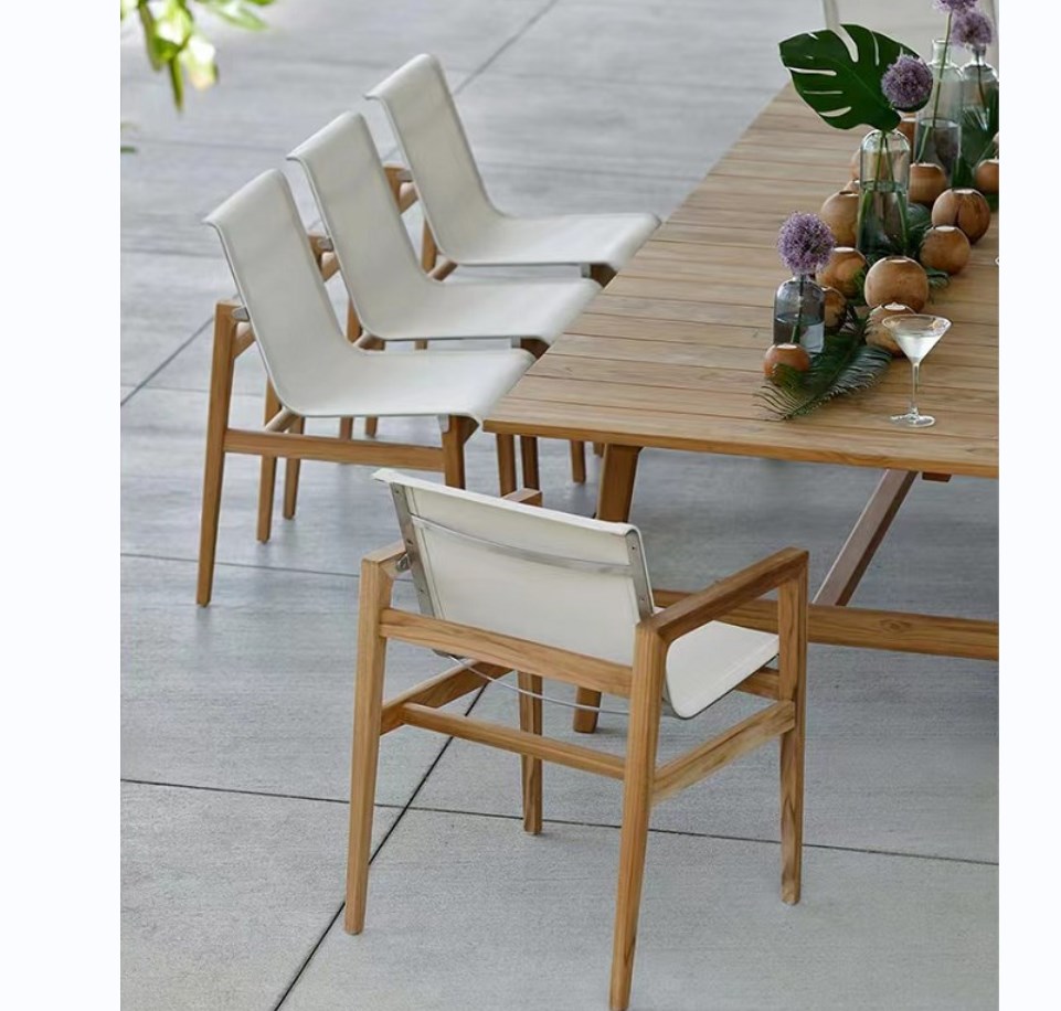 Patio garden sets outdoor armchair teak furniture dining chairs
