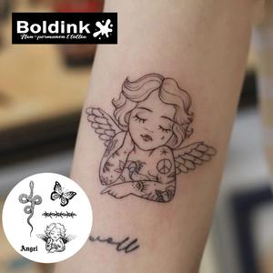 <span class=keywords><strong>Tatouage</strong></span> au stylo Boldink personnalisé, réaliste, motif serpent ange noir, imperméable, longue durée (2 semaines), encre Jagua Juice - Product Image 4