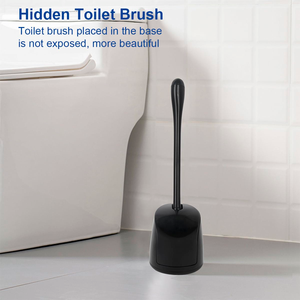 High Quality Durable Plastic Toilet <b>Brush</b> Set with Long Handle and Seat Black Bathroom <b>Brush</b> for Bathing - Product Image 3