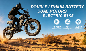 จักรยานไฟฟ้าแบตเตอรี่คู่ 52V 40Ah มอเตอร์ฮับคู่ ระบบเบรกไฮดรอลิกดิสก์เบรก จักรยานไฟฟ้าส่งอาหาร จักรยานไฟฟ้าสำหรับผู้ใหญ่ - Product Image 2