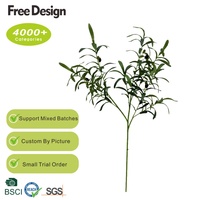 Branche d'olivier artificielle verte de Style naturel Offre Spéciale avec 2 fourchettes de feuilles de soie en plastique décor de mariage à la maison fruits pour Noël