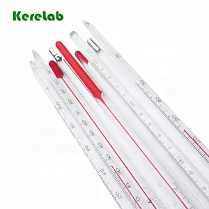 赤い液体が付いているKereLabアルコールガラス温度計