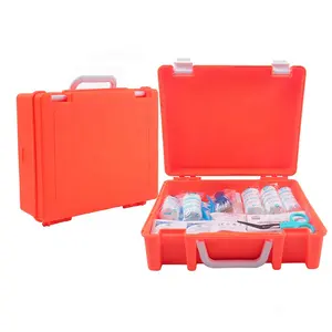 Customized Waterproof Plastic Orange Trauma First Aid Box Emergency Medical Kit Box First Aid Kit