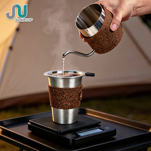 Ensemble de café portable pour l'extérieur, kit de cafetière de camping 7 pièces avec moulin à café manuel, pour les voyages, la randonnée, les pique-niques - Product Image 4