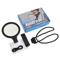 5x 10x USB Rechargeable 30LED Neck Hanging Handheld Head-Mounted Desktop Reading Repair Magnifier