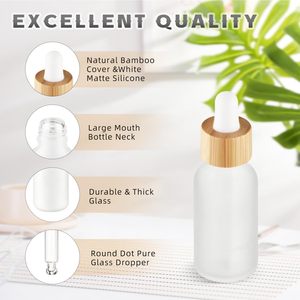 Flacon vide 5ml 10ml 15ml 1oz 50ml 2oz 100ml transparent ou ambré avec compte-gouttes pour huiles essentielles et étiquettes - Product Image 5