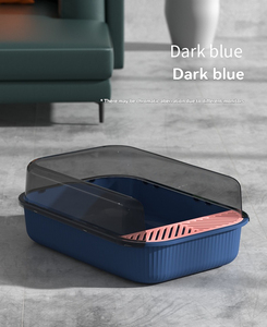 Caja de Arena <span class=keywords><strong>para</strong></span> Gatos Rectangular Grande, Fácil de Limpiar, de Plástico Ecológico, Inodoro <span class=keywords><strong>para</strong></span> Gatos - Product Image 1