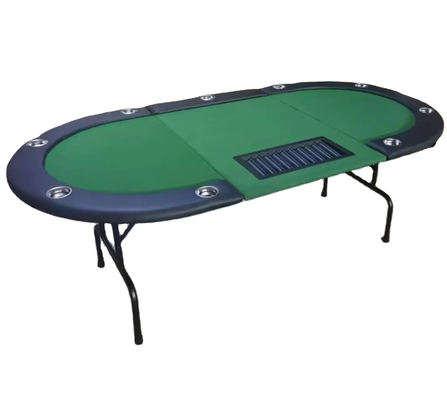 Table de poker pliante de 82 pouces avec jambe en acier pliante