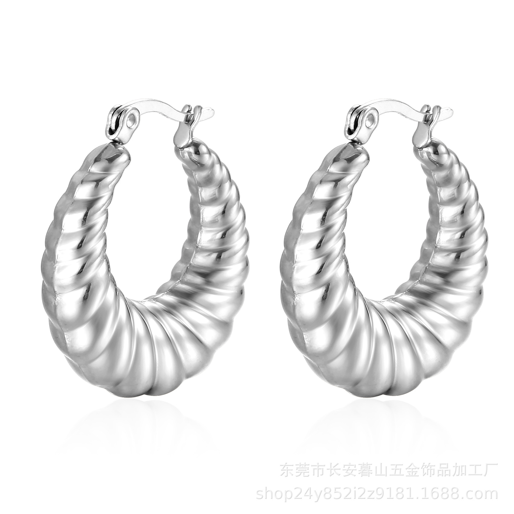 Steel ms-001 twill hollow earrings