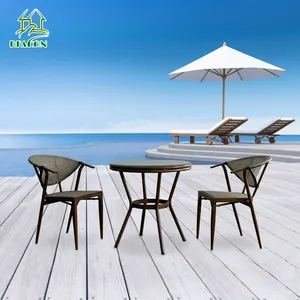 Stackable outdoor patio textile garden set furniture 3 piece small garden set guangdong supplier