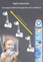 Support mural de douche universel rotatif adhésif sans perçage en acier inoxydable, personnalisable en gros