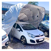 Abri de voiture rétractable - Garage pliable portable en acier inoxydable sur mesure - Abri de voiture extérieur automatique imperméable