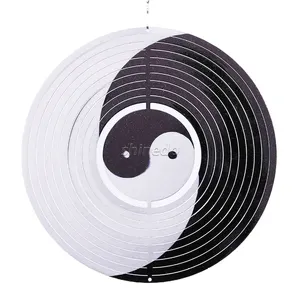 Spiral rotierender chinesischer Tai Chi Yin und Yang charakter is tischer Winds pinner für Innen-und Außendesign dekoration