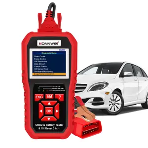 Инструмент для тестирования автомобильных аккумуляторов KONNWEI KW890 OBD2, сканеры EOBD, автомобильный диагностический инструмент OBD2, сброс масляной подсветки