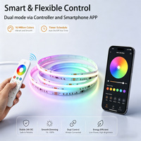 Bande LED COB RGBIC DC12V 24V 576 LED 720 LED, Contrôle Intelligent par Application, Haute IRC 90, Coupeur à Froid, pour Décoration Maison, Bar, Fête