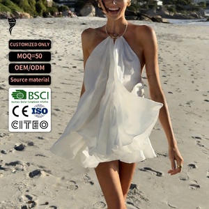 Robe d'été OEM sans manches, dos nu, sexy, pour femme, idéale pour la plage et les vacances - Product Image 1