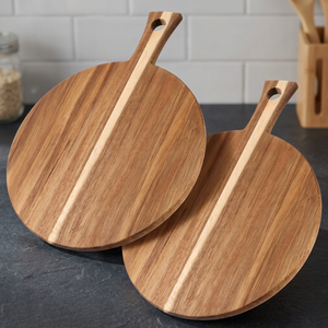 Planche à découper en bois d'acacia de 1,5 cm d'épaisseur avec poignée pour servir, planches à découper de cuisine, pizza, pain, fromage, charcuterie, fruits, légumes - Product Image 3