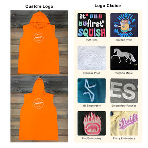 Gilet d'été à capuche de haute qualité avec impression personnalisée pour hommes 95 Polyester 5 Spandex à séchage rapide Baggy Athletic Workout - Product Image 2