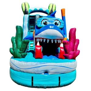 Nouveau design 2026 : Toboggan aquatique gonflable commercial en forme de requin pour bébés et enfants, idéal pour la <span class=keywords><strong>location</strong></span> de fêtes estivales - Product Image 3