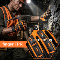 Guantes de Trabajo de Seguridad Mecánica con Protección Antideslizante, Diseño de Silicona con Patrón Impreso en la Palma, Poliéster+TPR Resistentes al Desgaste y a Impactos