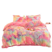 Nouvel ensemble de literie moderne en flanelle polaire de luxe en gros, 4 pièces, housse de couette en velours peluche surdimensionnée pour lits Queen et King Size