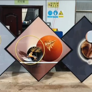 Decoración para Sala de Estar, Estilo Nórdico Moderno, Impresiones Geométricas HD, Arte Abstracto en Vidrio, Multicolor - Product Image 6