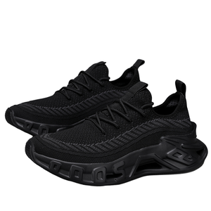 Zapatillas Deportivas Ligeras y Transpirables para Hombre, Parte Superior de Tela Tejida, Cierre con Cordones, Suelas Duraderas Antideslizantes de PVC, Talla Extra Grande, Estilo Casual - Product Image 1