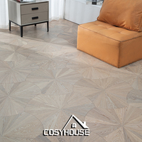 Parquet en bois de luxe en forme de lotus pour les intérieurs résidentiels haut de gamme