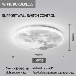 Phong cách hiện đại dẫn ánh sáng trần mô hình sáng tạo đèn mặt trăng cho phòng ngủ lối đi ban công-nhựa giảm giá trang trí phòng chiếu sáng - Product Image 3