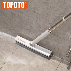 <span class=keywords><strong>Brosse</strong></span> de <span class=keywords><strong>nettoyage</strong></span> TOPOTO <span class=keywords><strong>rotative</strong></span> à 360 degrés, manche long de 106 cm, écologique, en acier inoxydable, PP et silicone, pour salle de bain, cuisine, <span class=keywords><strong>sol</strong></span> - Product Image 1