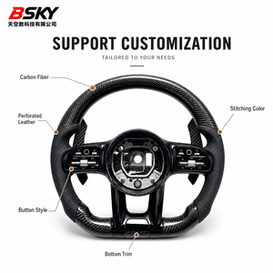 Volante Deportivo de Fibra de Carbono de Alta Calidad para <span class=keywords><strong>Mercedes</strong></span>-Benz C E S CLA <span class=keywords><strong>G</strong></span> <span class=keywords><strong>LA</strong></span> GLC GLE <span class=keywords><strong>G</strong></span> LS W205 W213 W222 W177, en Cuero - Product Image 5