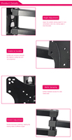 Soporte de montaje de movimiento completo de pared de TV de Metal de 14 "-43" 18kg para interiores del fabricante, superventas, soporte LED LCD