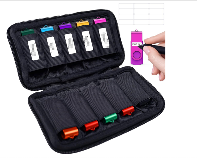 Portable Neoprene USB Storage Pouch 10 Slots Flash Drive Case Bag Organizer Holder for Travel Gadget Office Gift