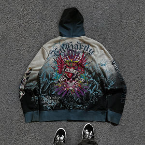 Мужские зимние свитшоты оверсайз класса люкс с 3D-вышивкой, тиснением, цифровой печатью и стразами, плотность 480 г/м², с принтом животных - Product Image 2