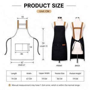 Tablier personnalisé avec logo imprimé, tablier de chef adulte en toile imperméable, cadeau pour restaurant, tabliers de cuisine - Product Image 3
