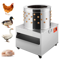 Plumeuse à Volaille en Acier Personnalisable, 20 Pouces de Diamètre de Tambour, Machine à Déplumer les Poulets, Canards et Dindes avec Roues