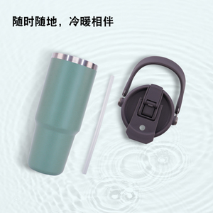 Gobelet de meilleure qualité avec poignée et bouteille d'eau isolée en acier inoxydable thermos à paille - Product Image 3