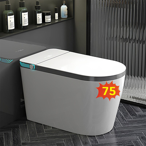 WC intelligent monobloc avec chasse d'eau automatique par capteur, siège chauffant, télécommande et siphon en S - Product Image 1