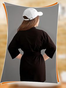 Kimono Impermeabile in Poliestere con Logo Personalizzato per Parrucchieri, Saloni di Bellezza, Spa, per Donne, Uomini, Adulti e Bambini - Product Image 4