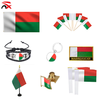 Vente en gros Ensemble de drapeaux nationaux de Madagascar Cadeaux Bracelet agitant la main Patch Porte-clés Pin Cure-dents Drapeau Drapeaux de table pour la promotion